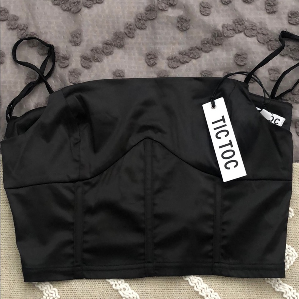 Corset cropped tank